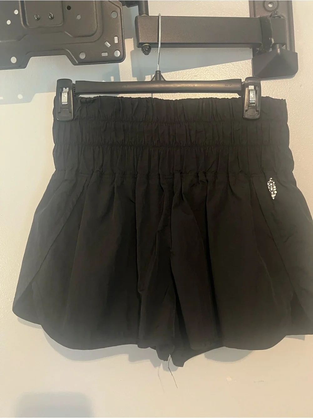 FP Movement by Free People Black High-Waist Smocked Athletic Shorts